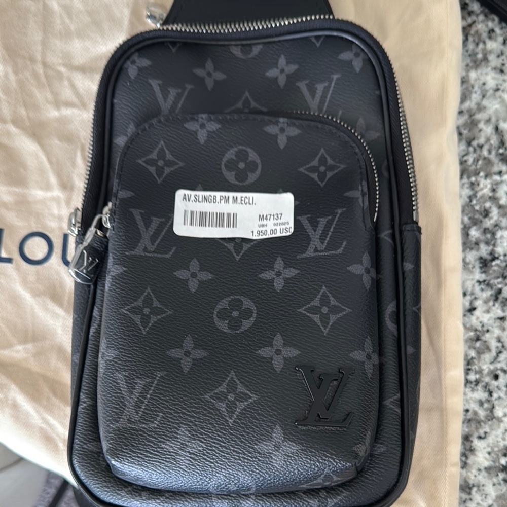 Louis Vuitton Black Belt Bag with Monogram Eclipse